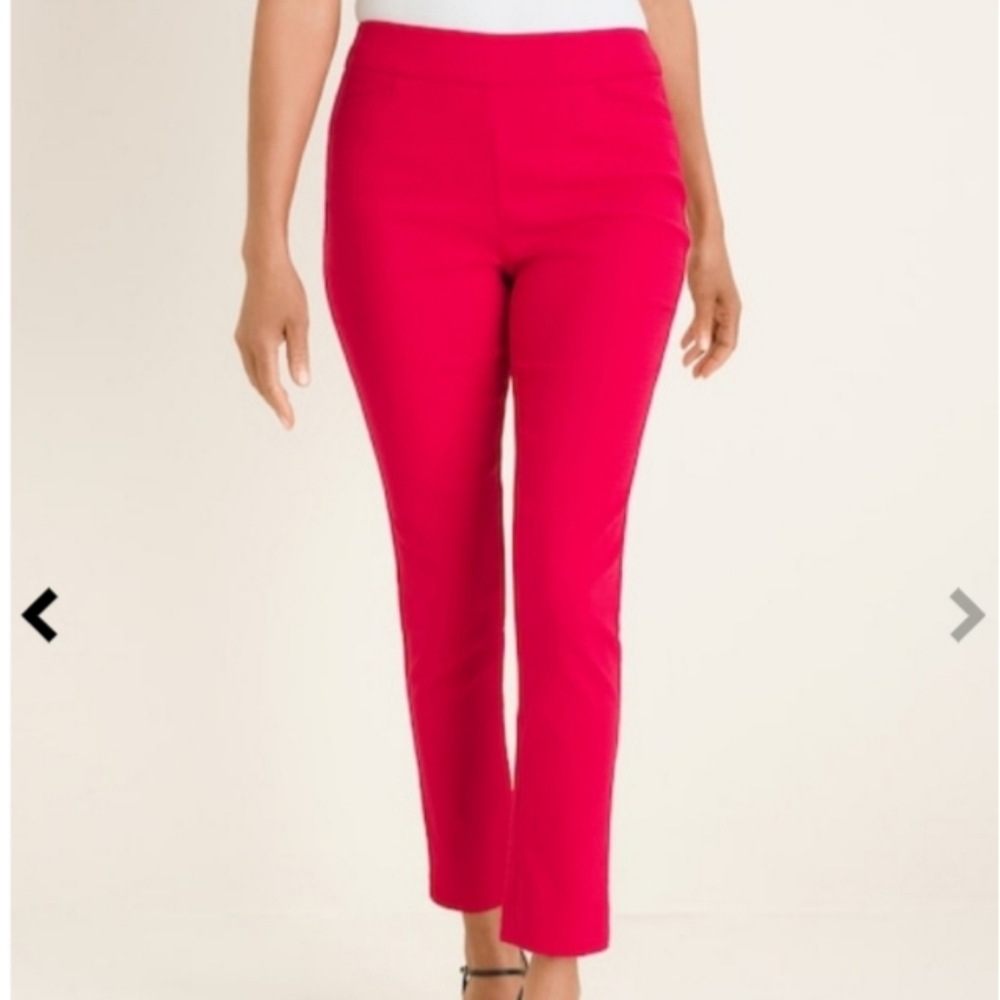 Chico's Cropped Slim Ankle Pants in Lipstick Pink Size 0R